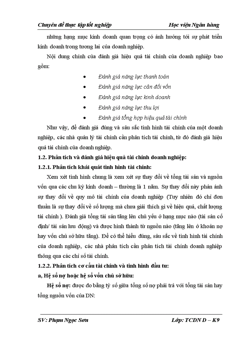 image for page Phân tích tình hình tài chính và các giải pháp tài chính nâng cao hiệu quả sử dụng vốn tại Công ty Cổ phần Xuất nhập khẩu và hợp tác đầu tư VILEXIM 1