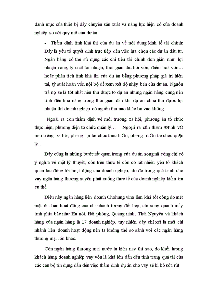 image for page Giải pháp nâng cao chất lượng tín dụng ngắn hạn ở hệ thống ngân hàng thương mại nước ta nghiên cứu từ quá trình thực tập tại chi nhánh ngân hàng liên doanh Chohung vina 1