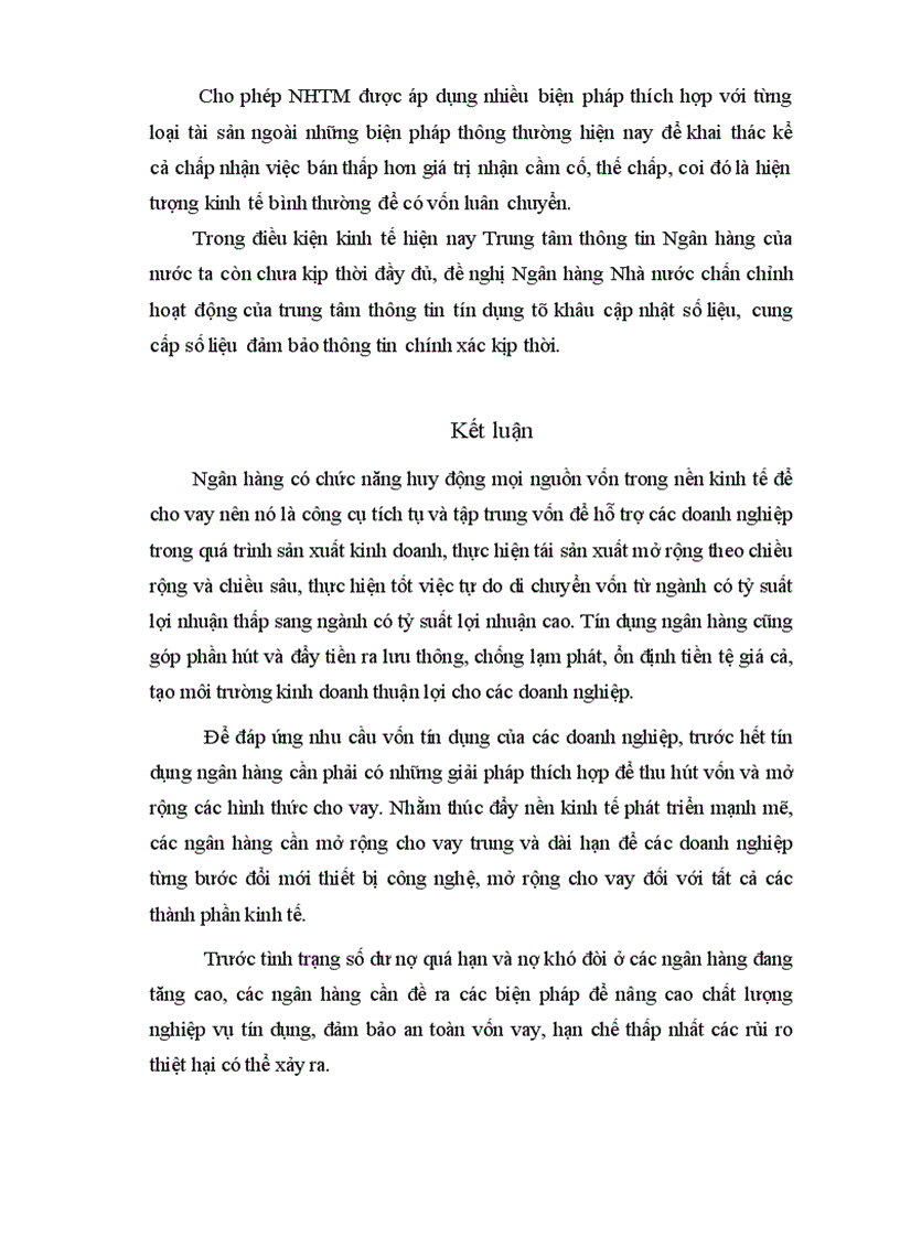 image for page Giải pháp nâng cao chất lượng tín dụng ngắn hạn ở hệ thống ngân hàng thương mại nước ta nghiên cứu từ quá trình thực tập tại chi nhánh ngân hàng liên doanh Chohung vina 1