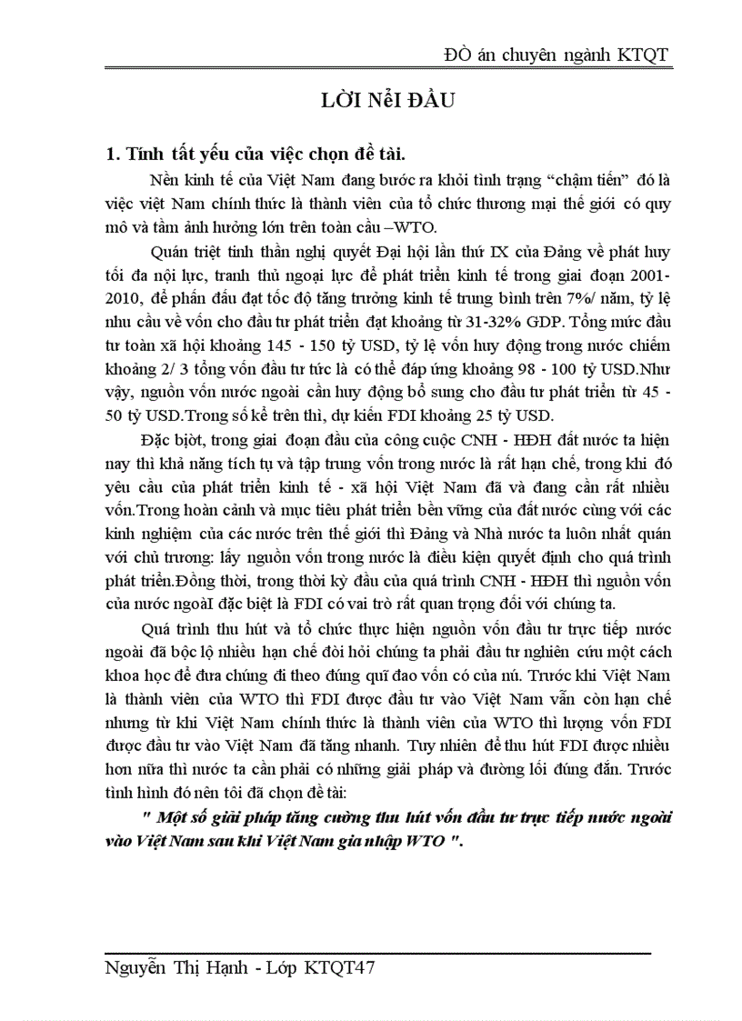 image for page Một số giải pháp tăng cường thu hút vốn đầu tư trực tiếp nước ngoài vào Việt Nam sau khi Việt Nam gia nhập WTO