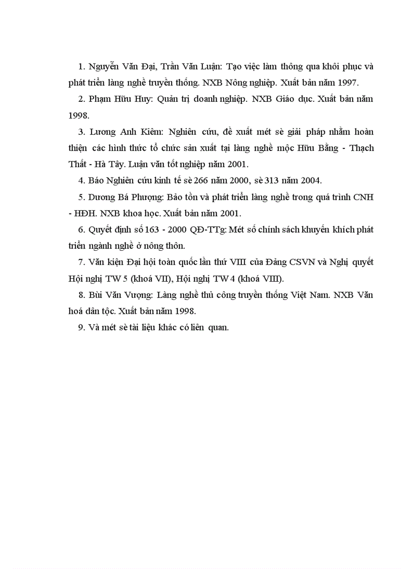 image for page Nghiên cứu tìm hiểu hình thức tổ chức sản xuất tại làng nghề Rèn Lý Nhân huyện Vĩnh Tường tỉnh Vĩnh Phúc và đề xuất giải pháp thúc đẩy phát triển sản xuất của làng nghề