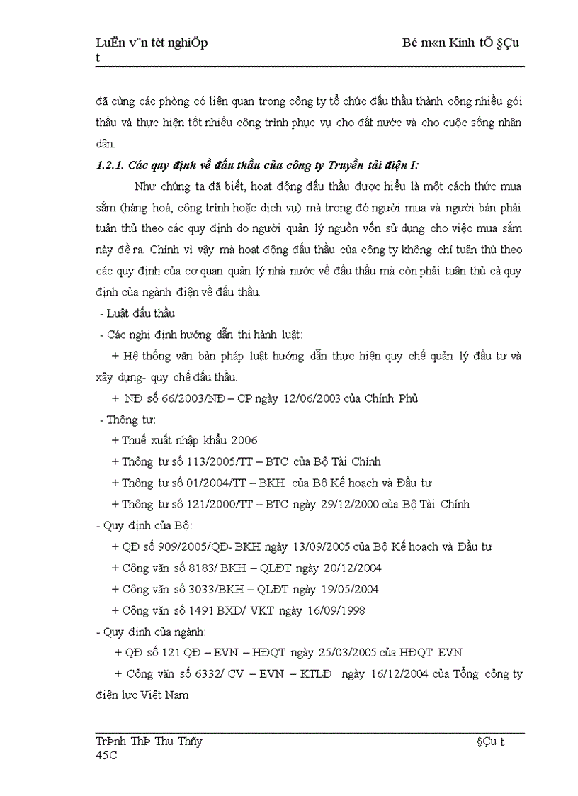 image for page Thực trạng và giải pháp nâng cao hiệu quả công tác tổ chức đấu thầu tại công ty Truyền tải điện I
