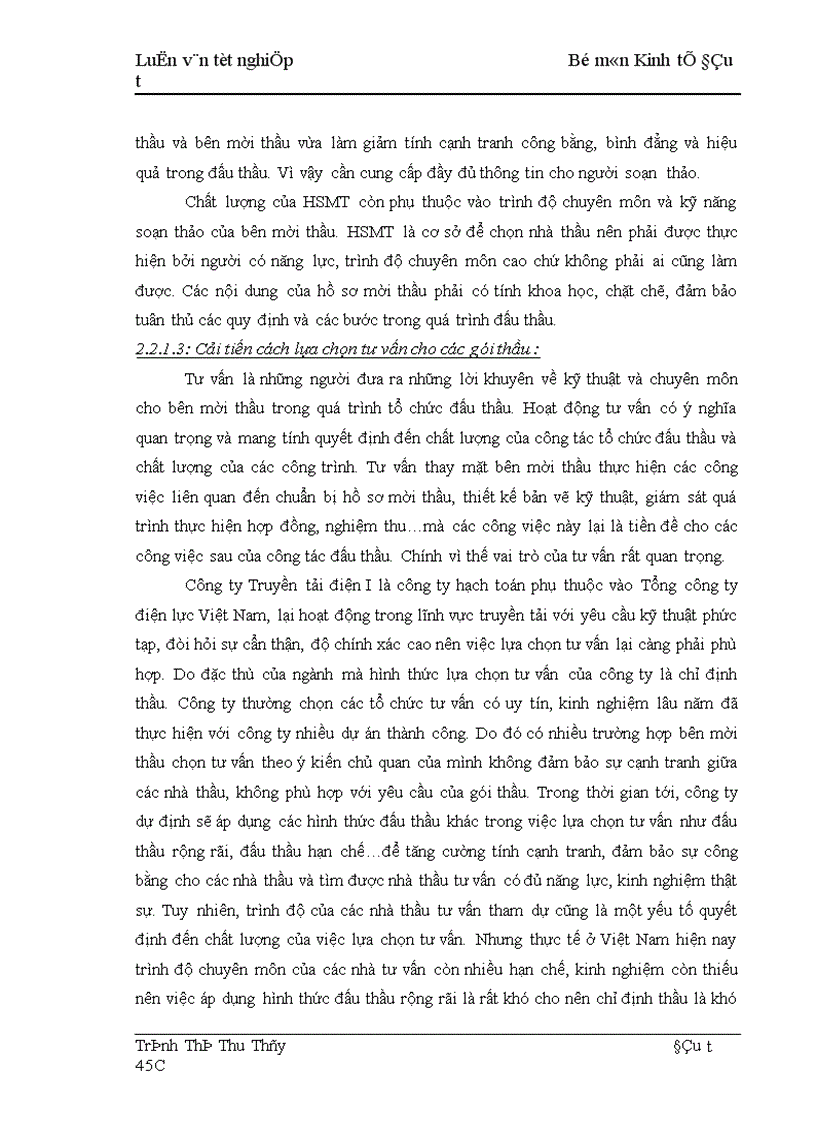 image for page Thực trạng và giải pháp nâng cao hiệu quả công tác tổ chức đấu thầu tại công ty Truyền tải điện I