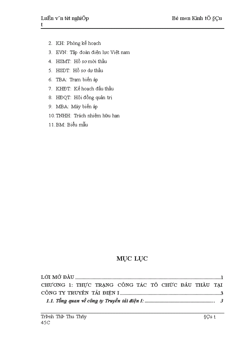 image for page Thực trạng và giải pháp nâng cao hiệu quả công tác tổ chức đấu thầu tại công ty Truyền tải điện I