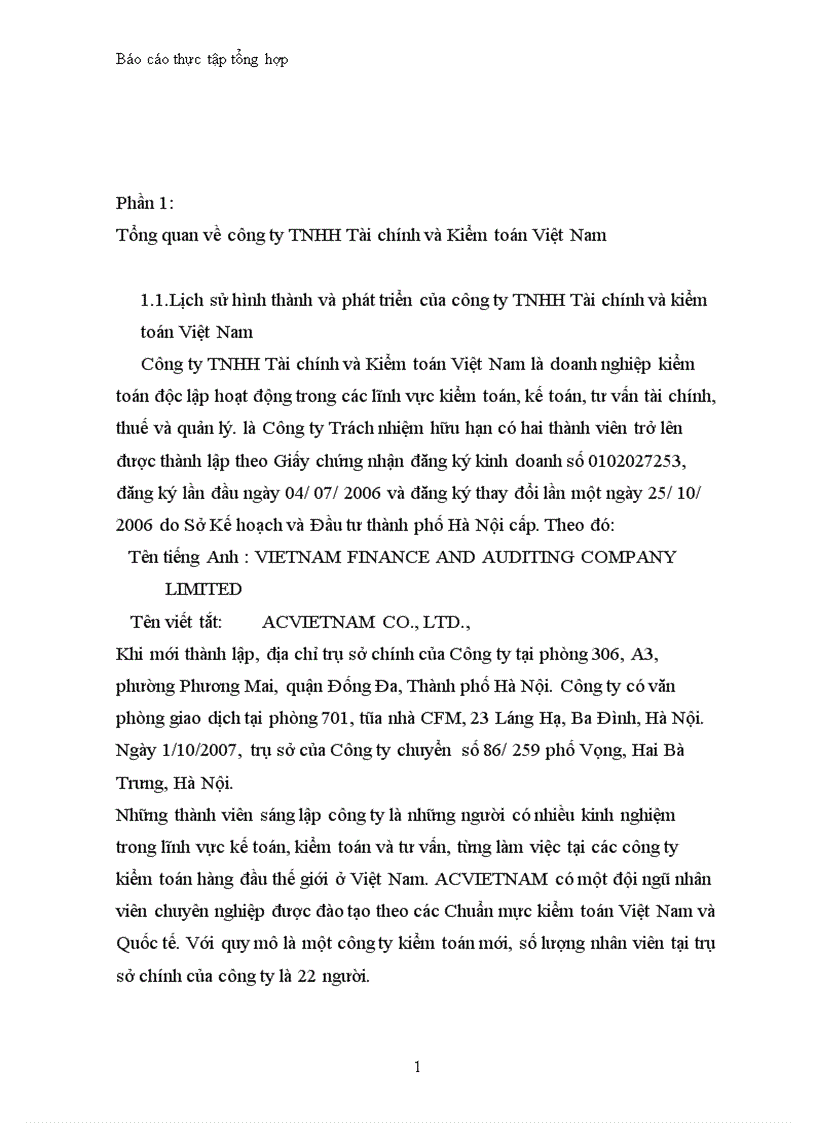 image for page Báo cáo thực tập tổng hợp tại công ty TNHH Tài chính và Kiểm toán Việt Nam