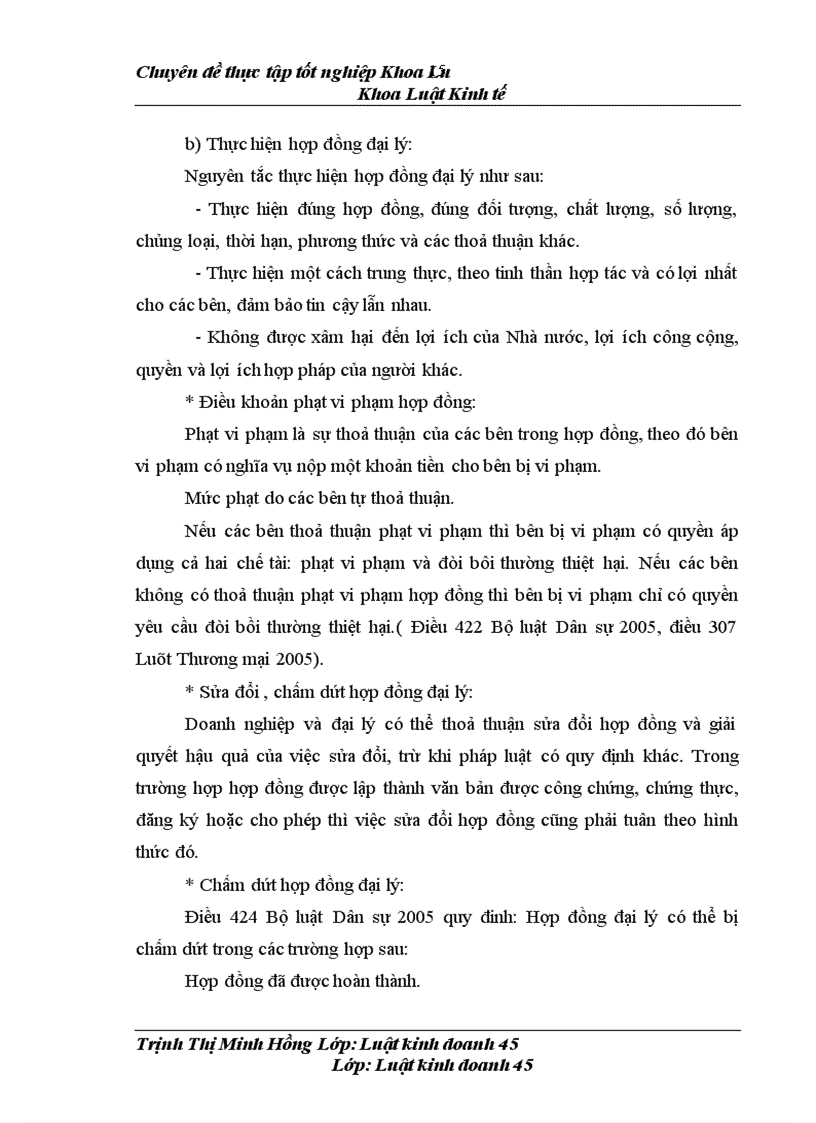 image for page Thực tiễn ký kết và thực hiện hợp đồng đại lý bán hàng tại công ty TNHH Nhà nước một thành viên Thực phẩm Hà Nội