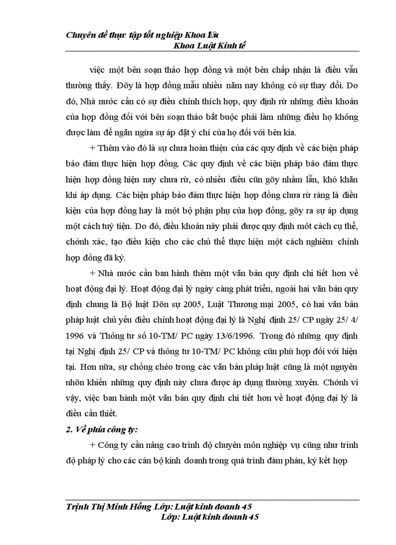 image for page Thực tiễn ký kết và thực hiện hợp đồng đại lý bán hàng tại công ty TNHH Nhà nước một thành viên Thực phẩm Hà Nội