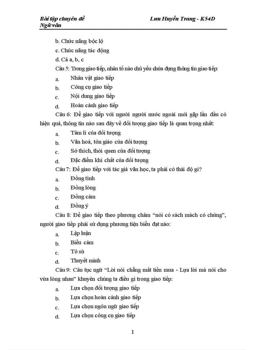 image for page Xây dựng câu hỏi trắc nghiệm và nâng cao cho bài Hoạt động giao tiếp bằng ngôn ngữ 1
