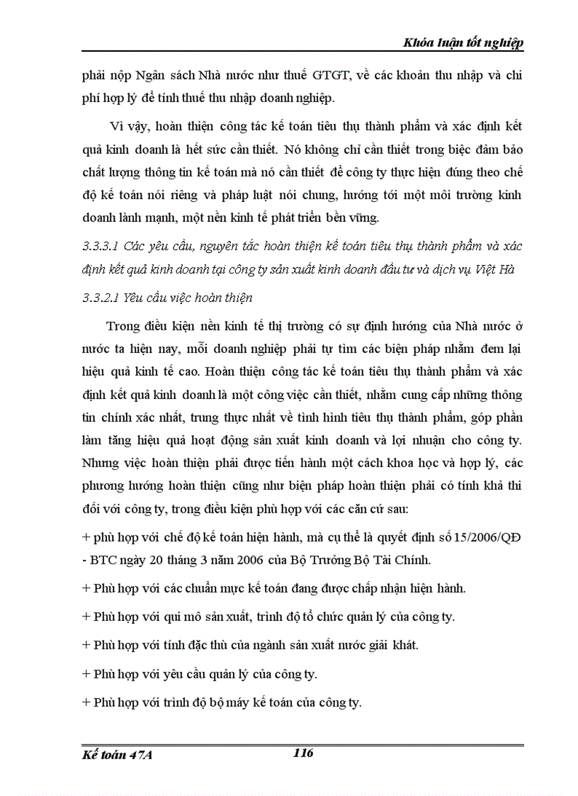 image for page Hoàn thiện hạch toán tiêu thụ thành phẩm và xác định kết quả kinh doanh trong công ty sản xuất kinh doanh đầu tư và dịch vụ Việt Hà 1