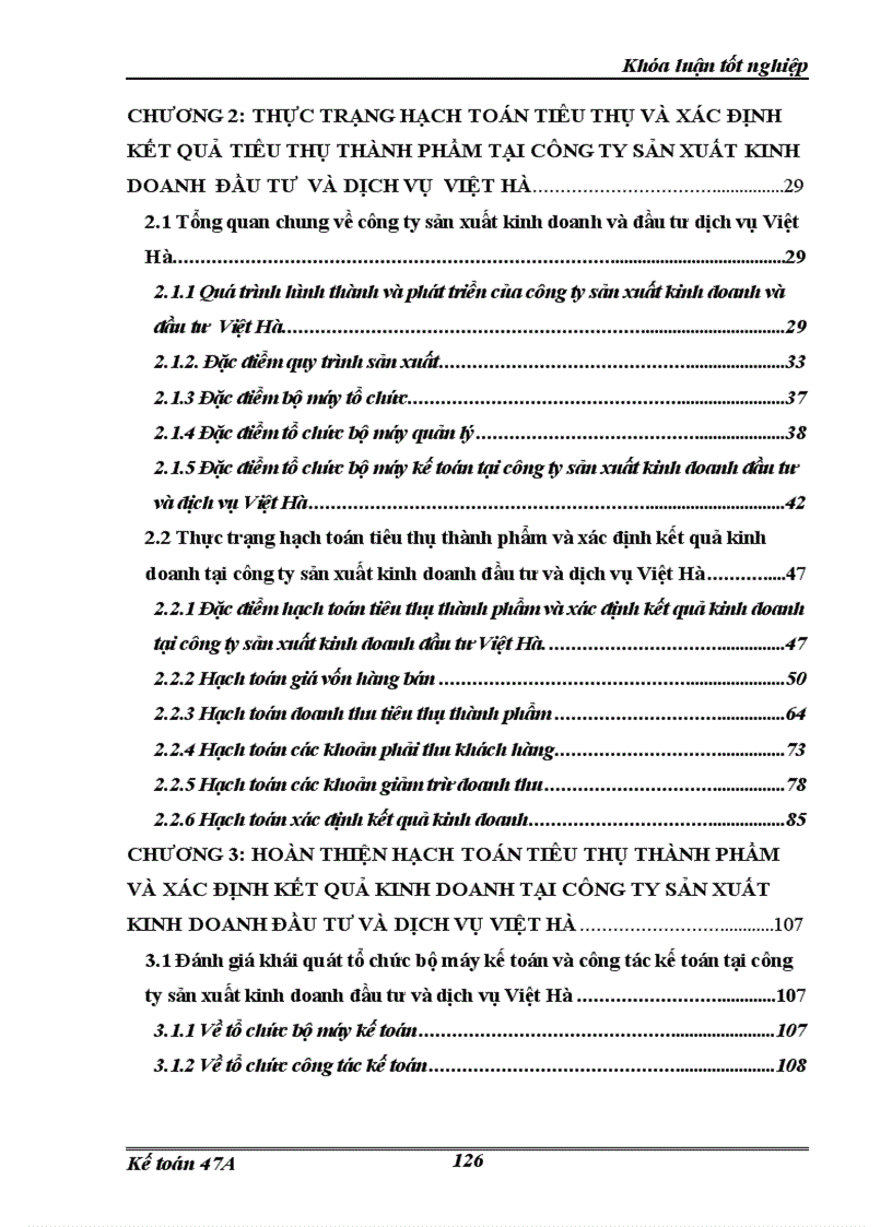 image for page Hoàn thiện hạch toán tiêu thụ thành phẩm và xác định kết quả kinh doanh trong công ty sản xuất kinh doanh đầu tư và dịch vụ Việt Hà 1