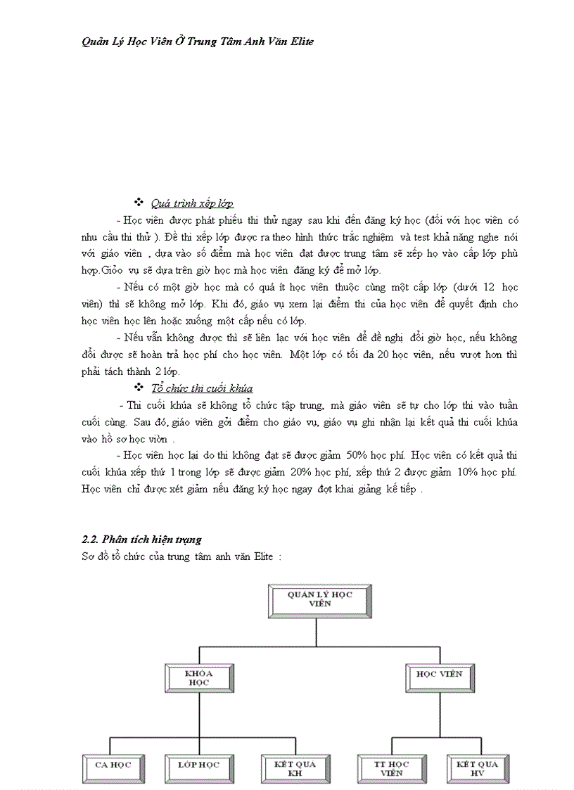 image for page Quản lý học viên của trung tâm anh văn Elite 1