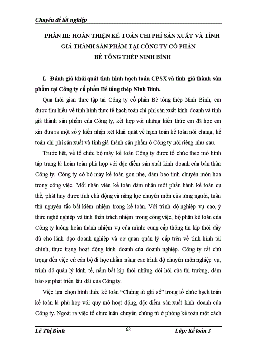 image for page Hoàn thiện kế toán chi phí sản xuất và tính giá thành sản phẩm tại Công ty cổ phần Bê tông thép Ninh Bình 1