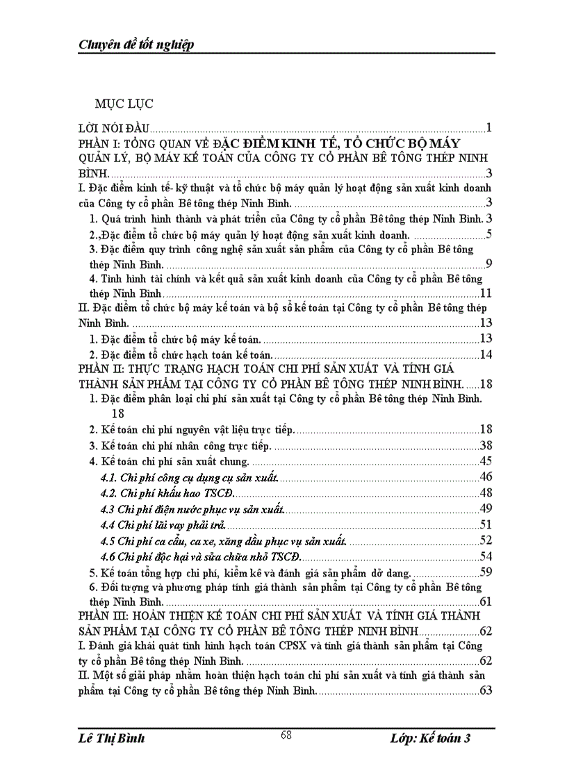 image for page Hoàn thiện kế toán chi phí sản xuất và tính giá thành sản phẩm tại Công ty cổ phần Bê tông thép Ninh Bình 1