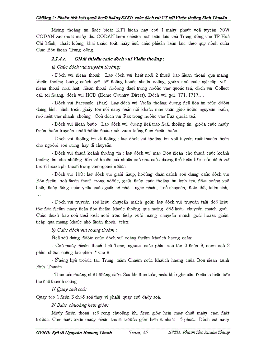 image for page Phân tích kết quả hoạt động sản xuất kinh doanh các dịch vụ Viễn thông tại Viễn Thông Bình Thuận