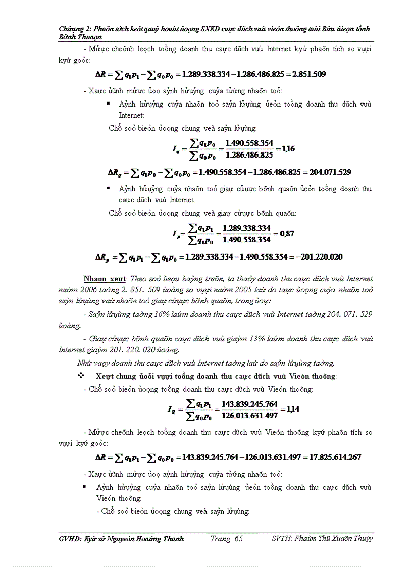 image for page Phân tích kết quả hoạt động sản xuất kinh doanh các dịch vụ Viễn thông tại Viễn Thông Bình Thuận