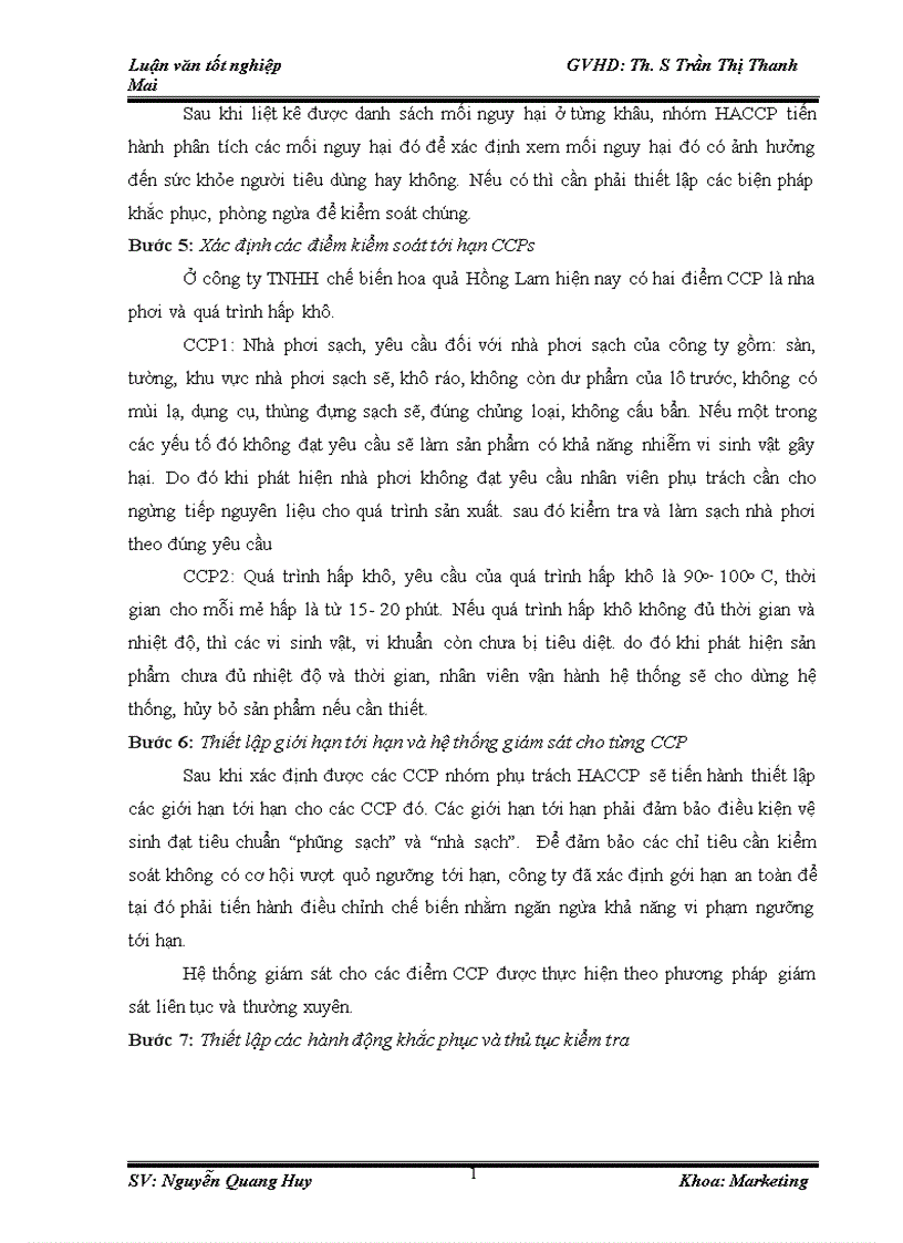 image for page Tăng cường hiệu lực hệ thống quản lý chất lượng theo HACCP tại công ty TNHH chế biến hoa quả Hồng Lam 1