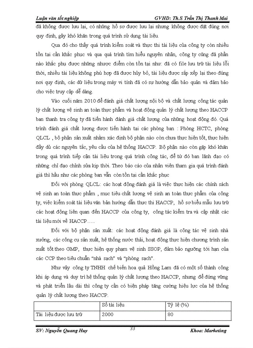 image for page Tăng cường hiệu lực hệ thống quản lý chất lượng theo HACCP tại công ty TNHH chế biến hoa quả Hồng Lam 1