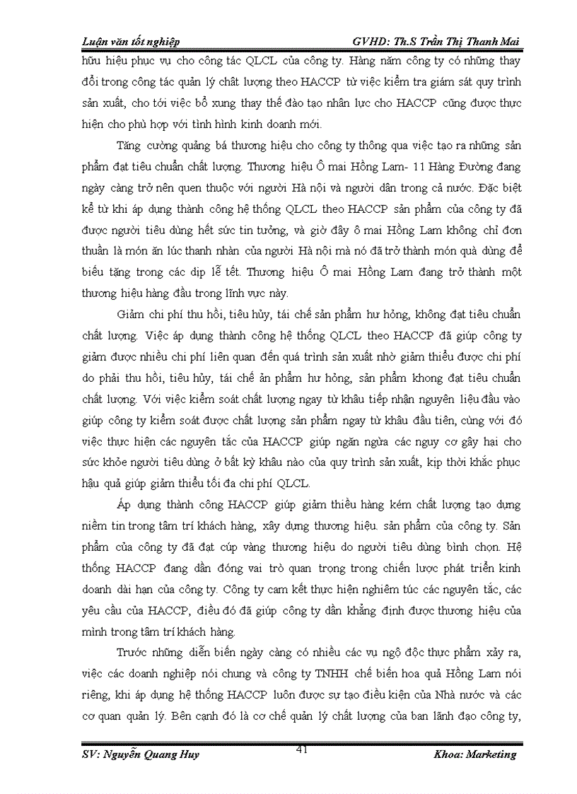 image for page Tăng cường hiệu lực hệ thống quản lý chất lượng theo HACCP tại công ty TNHH chế biến hoa quả Hồng Lam 1