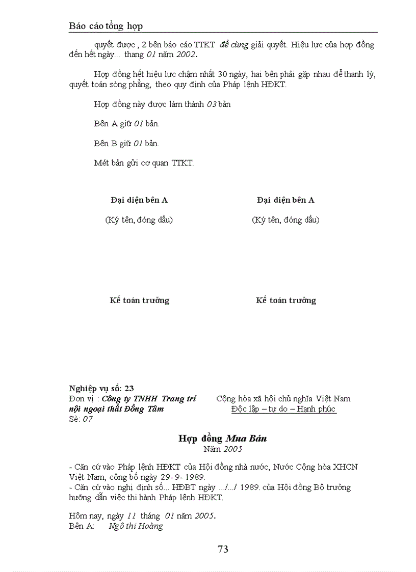 image for page Báo cáo tổng hợp về Công ty TNHH Trang trí nội ngoại thất Đồng Tâm