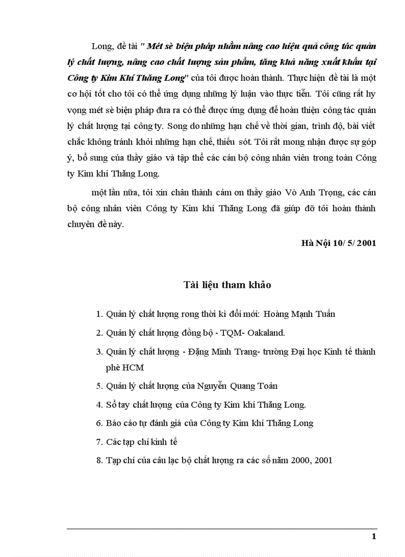 image for page Một số biện pháp nhằm nâng cao hiệu quả công tác quản lý chất lượng nâng cao chất lượng sản phẩm tăng khả năng xuất khẩu tại Công ty Kim Khí Thăng Long 1