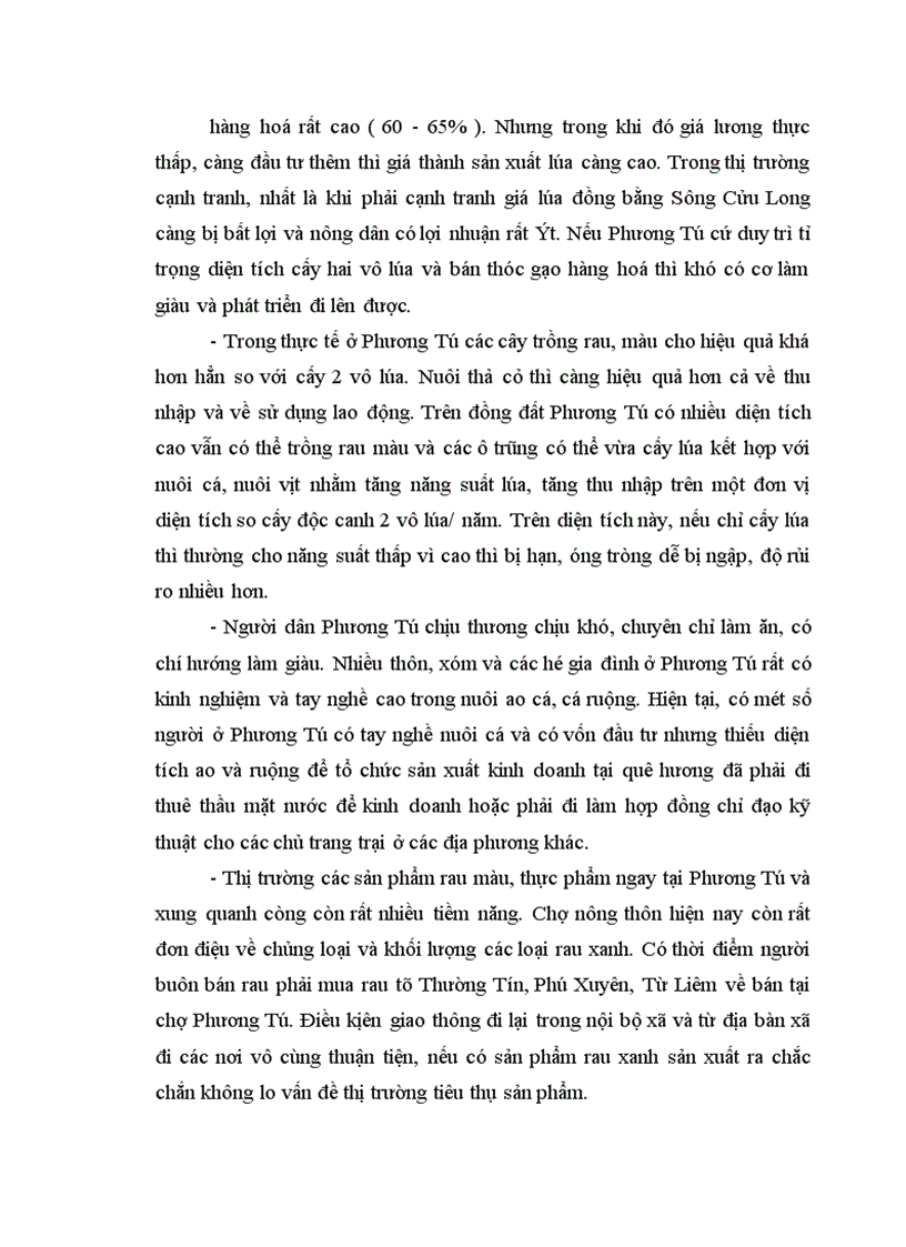 image for page Định hướng và giải pháp chuyển dịch cơ cấu cây trồng trên đất trồng lúa sang sản xuất nông thuỷ sản khác ở xã Phương Tú ứng Hoà Hà Tây