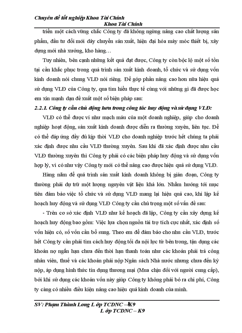 image for page Một số giải pháp kiến nghị nhằm tăng cường quản lý và nâng cao hiệu quả sử dụng VLĐ tại công ty TNHH Ngọc Diệp 1