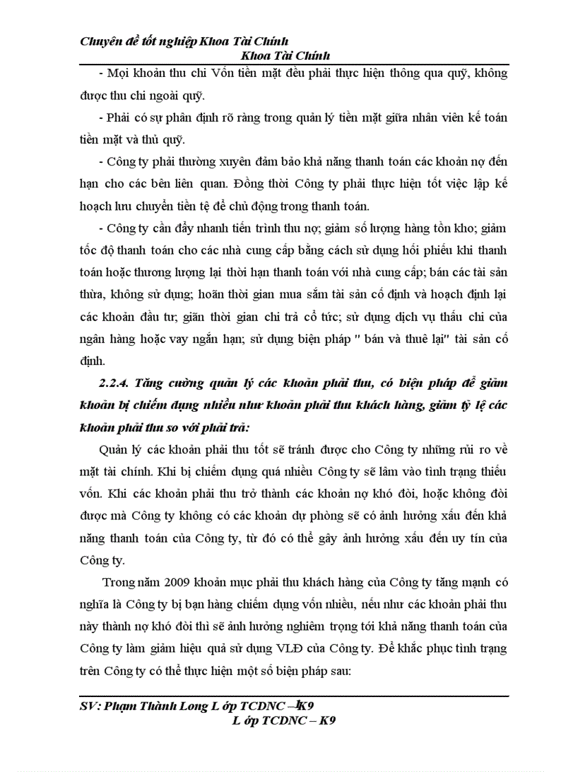 image for page Một số giải pháp kiến nghị nhằm tăng cường quản lý và nâng cao hiệu quả sử dụng VLĐ tại công ty TNHH Ngọc Diệp 1