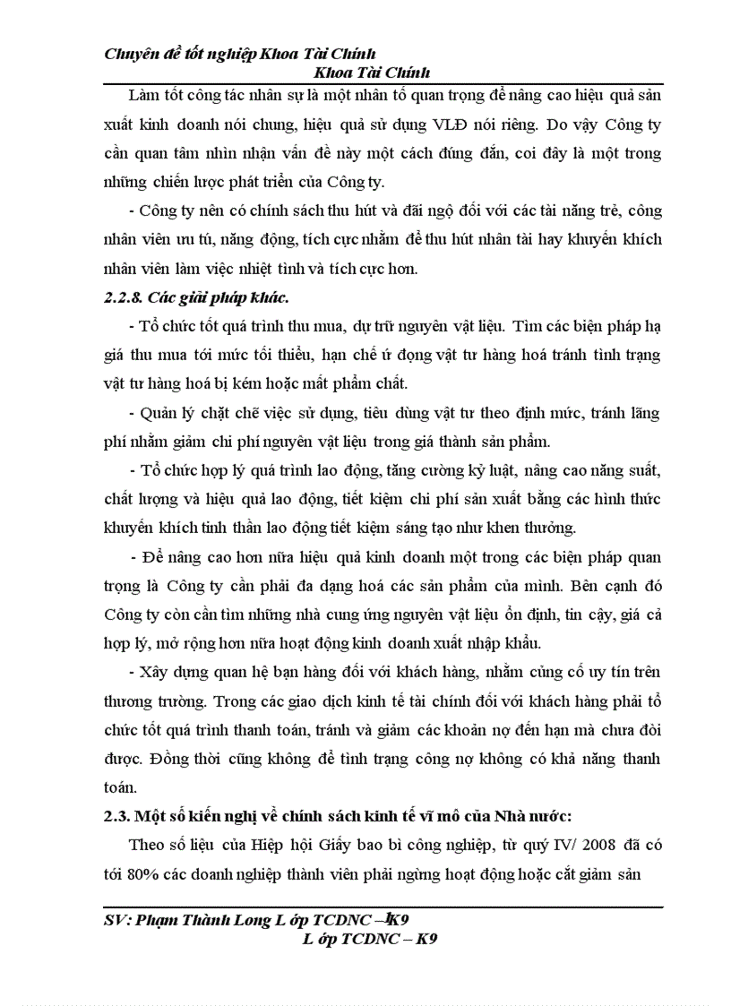 image for page Một số giải pháp kiến nghị nhằm tăng cường quản lý và nâng cao hiệu quả sử dụng VLĐ tại công ty TNHH Ngọc Diệp 1