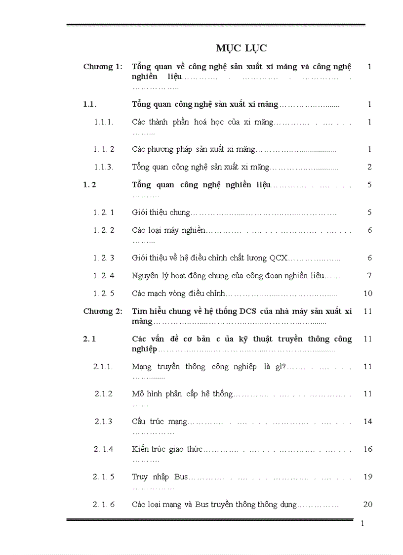image for page Phân tích và nghiên cứu hệ thống điều khiển công đoạn nghiền liệu của nhà máy xi măng