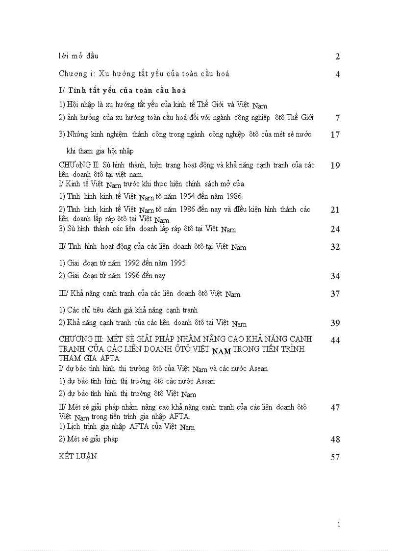 image for page Một số giải pháp nhằm nâng cao khả năng cạnh tranh của các liên doanh lắp ráp ôtô Việt Nam trong tiến trình tham gia AFTA 1