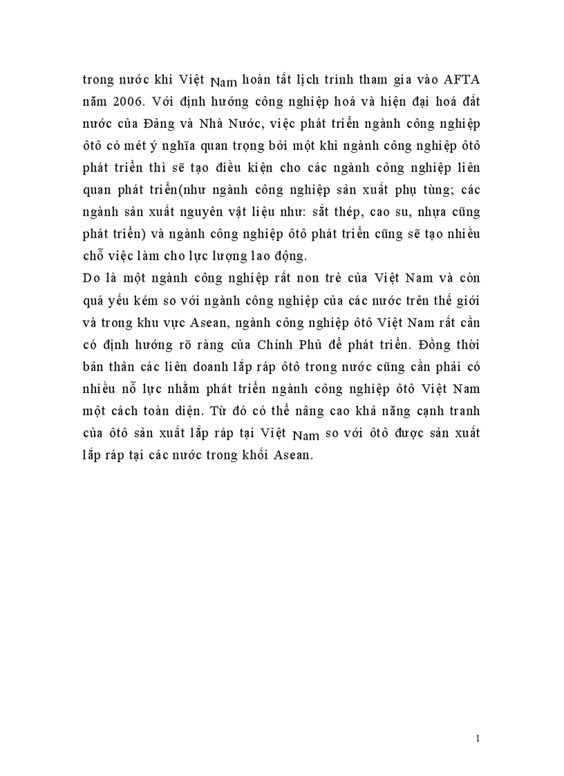 image for page Một số giải pháp nhằm nâng cao khả năng cạnh tranh của các liên doanh lắp ráp ôtô Việt Nam trong tiến trình tham gia AFTA 1