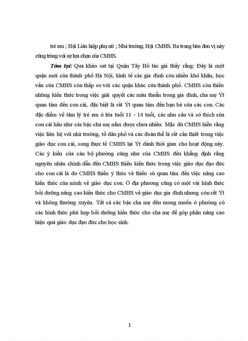image for page Một số biện pháp quản lý nhằm nâng cao kiến thức giáo dục đạo đức học sinh Trung học cơ sở cho cha mẹ học sinh tại thành phố Hà Nội 1
