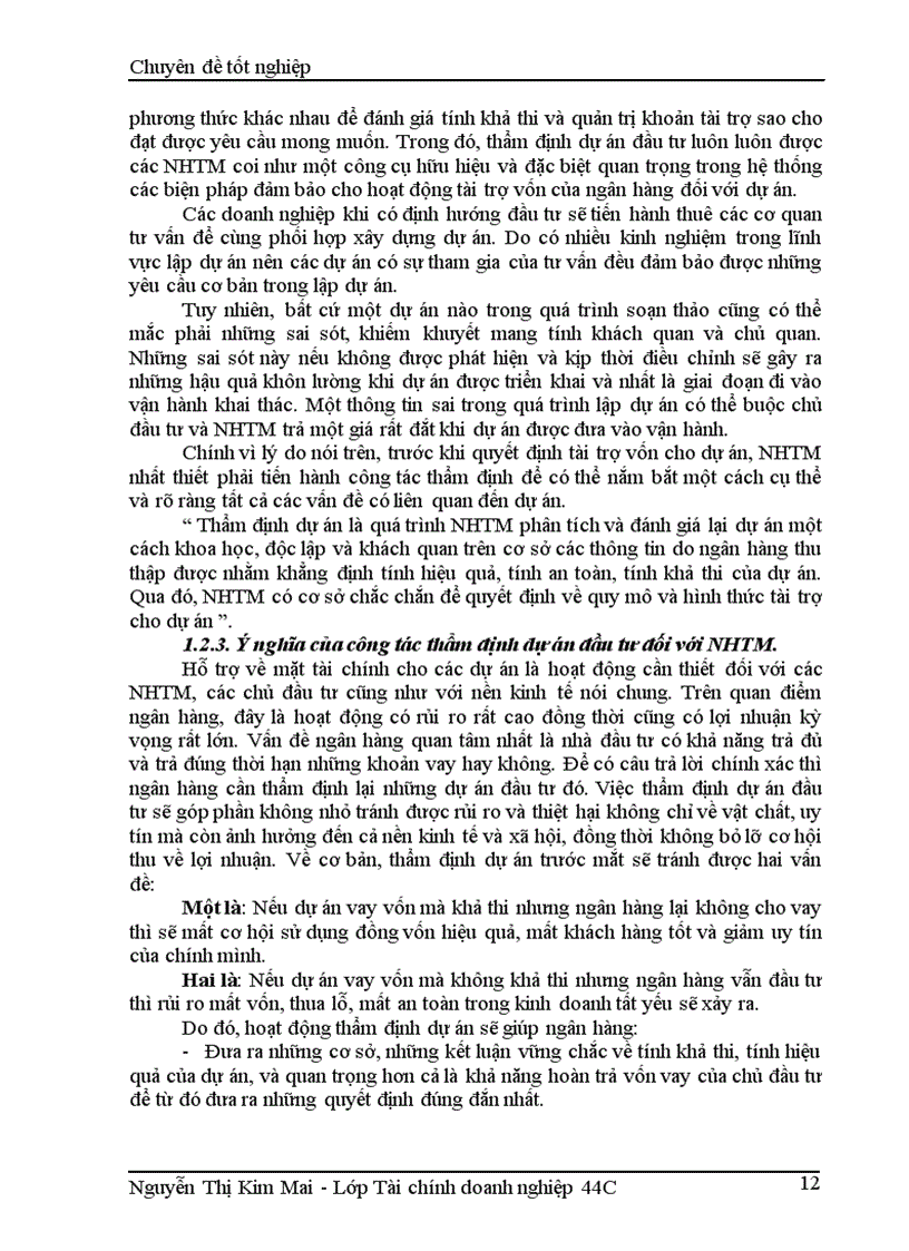 image for page Giải pháp nâng cao chất lượng thẩm định dự án đầu tư trong hoạt động cho vay tại Chi nhánh NHĐT PT Cầu Giấy 1