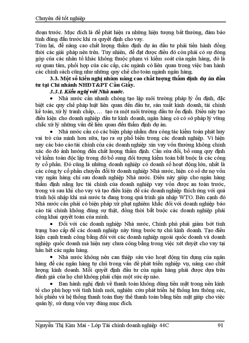 image for page Giải pháp nâng cao chất lượng thẩm định dự án đầu tư trong hoạt động cho vay tại Chi nhánh NHĐT PT Cầu Giấy 1