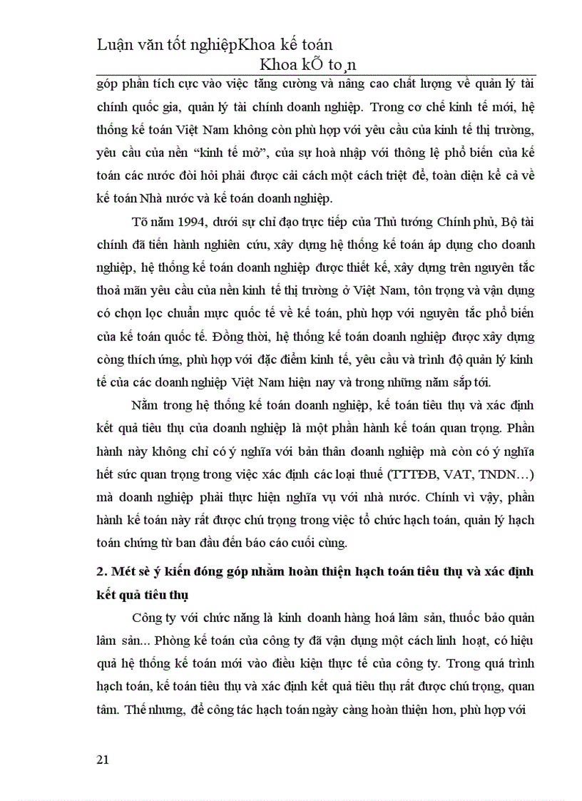 image for page Hoàn thiện hạch toán tiêu thụ hàng hoá và xác định kết quả tiêu thụ tại Công ty Thương mại Lâm sản Hà Nội 1