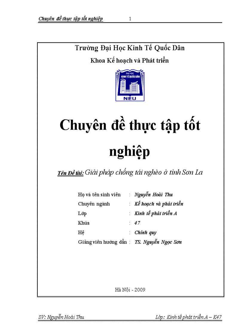 Giải pháp chống tái nghèo ở tỉnh Sơn La