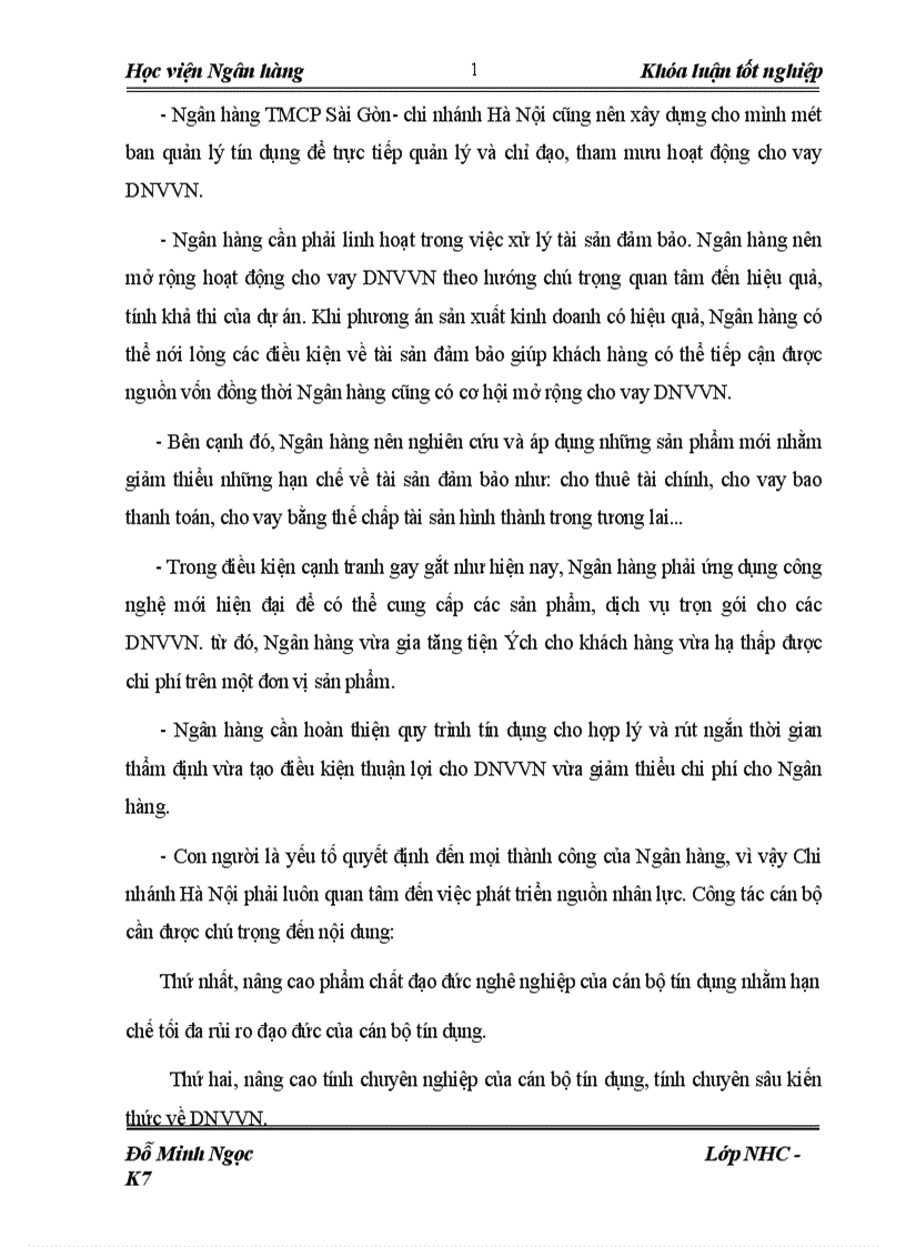 image for page Giải pháp mở rộng hoạt động cho vay đối với doanh nghiệp vừa và nhỏ tại ngân hàng thương mại cổ phần Sài Gòn chi nhánh Hà Nội SCB Hà Nội 1