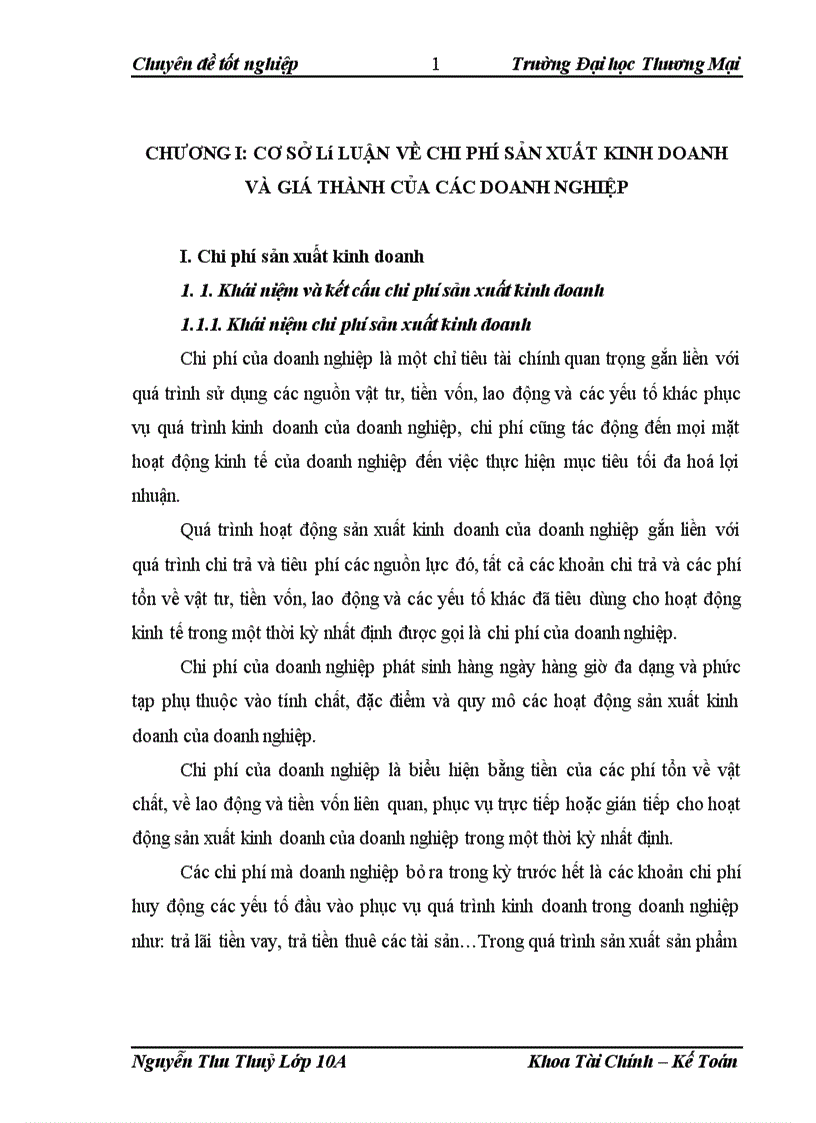 Một số biện pháp tiết kiệm chi phí SXKD và hạ giá thành sản phẩm của Công ty Cổ phần Thanh Bình trong giai đoạn hiện nay 1