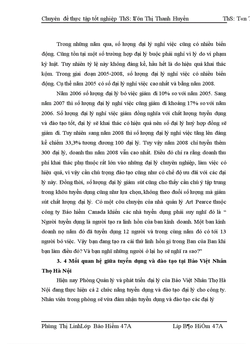 image for page Thực trạng công tác tuyển dụng và đào tạo đại lý tại Bảo Việt Nhân Thọ Hà Nội 1