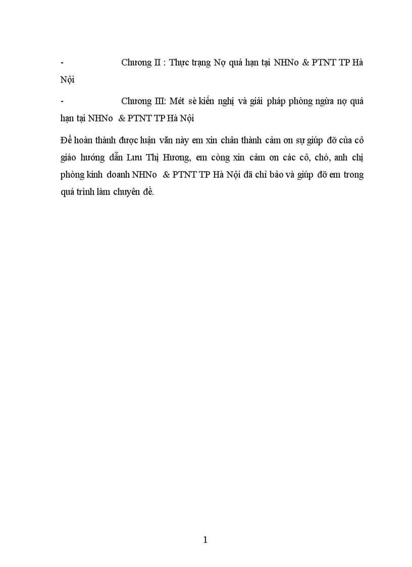image for page Ngăn ngừa và xử lí nợ quá hạn tại Ngân hàng Nông Nghiệp và Phát Triển Nông Thôn Hà Nội 1