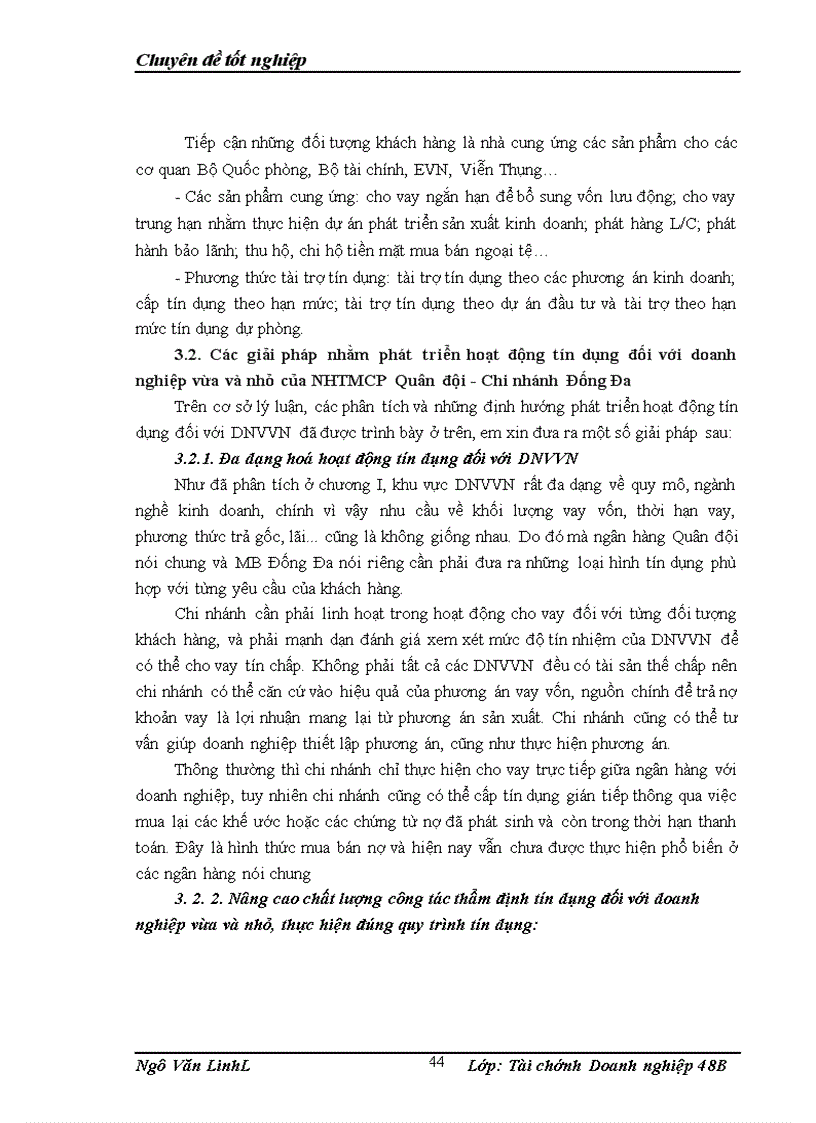 image for page Phát triển hoạt động tín dụng đối với các doanh nghiệp vừa và nhỏ tại Ngân hàng thương mại cổ phần quân đội phòng giao dịch Đống Đa
