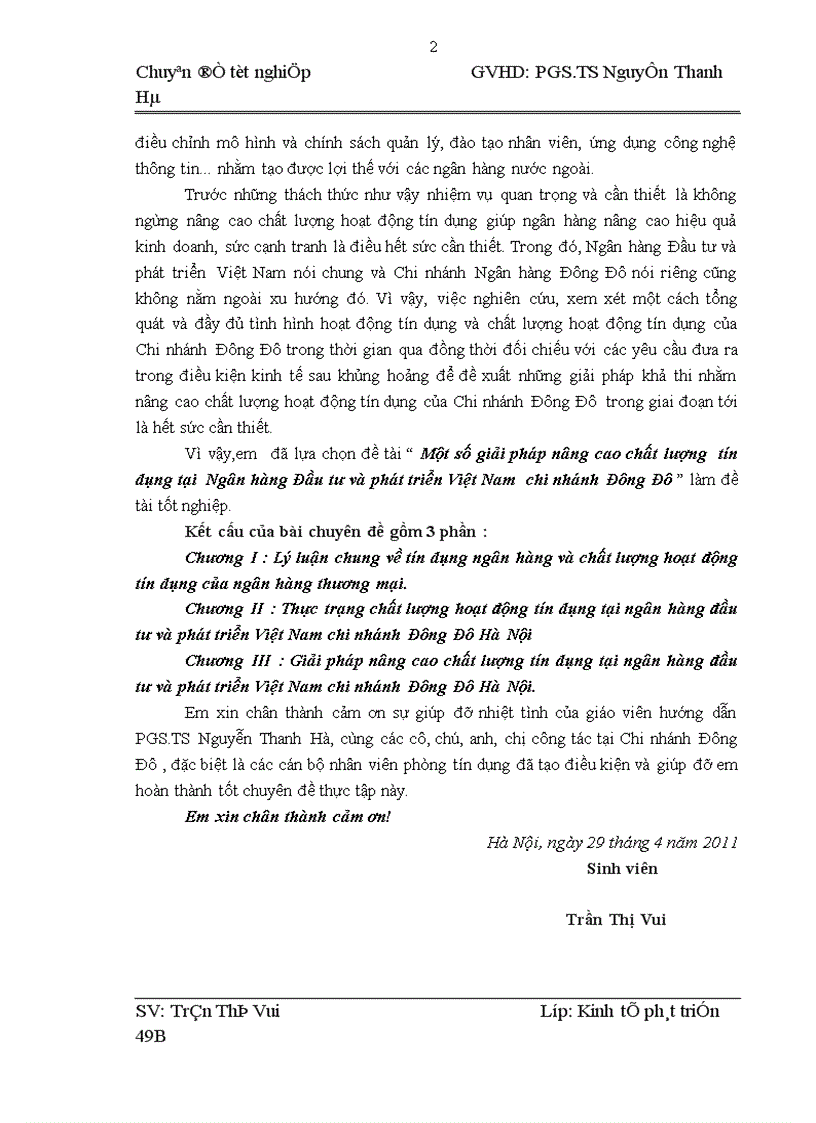 image for page Một số giải pháp nâng cao chất lượng tín dụng tại Ngân hàng Đầu tư và phát triển Việt Nam chi nhánh Đông Đô 1