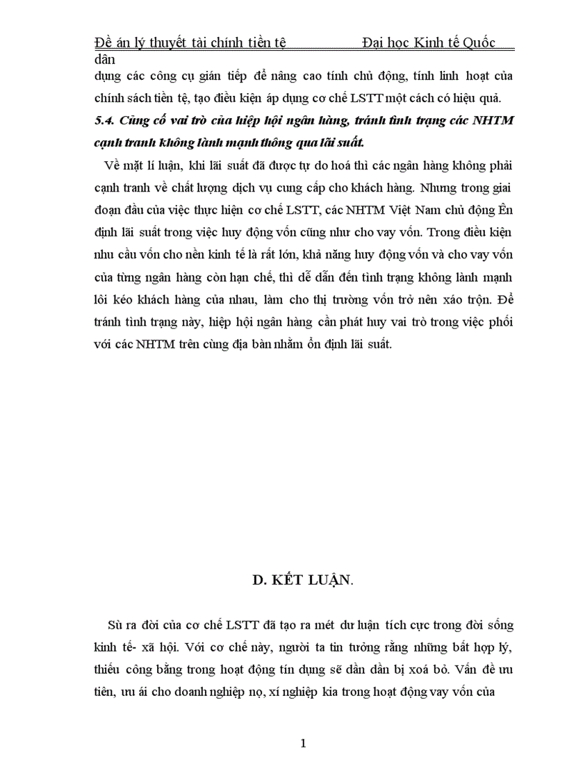 image for page Lãi suất thoả thuận và tác động của nó tới hệ thống ngân hàng thương mại ở Việt Nam 1