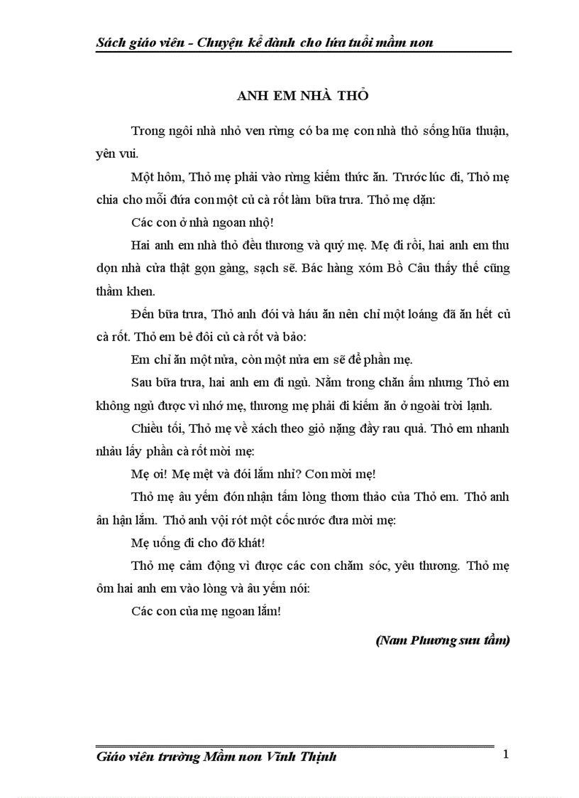 image for page Sách Chuyện kể dành cho lứa tuổi mầm non