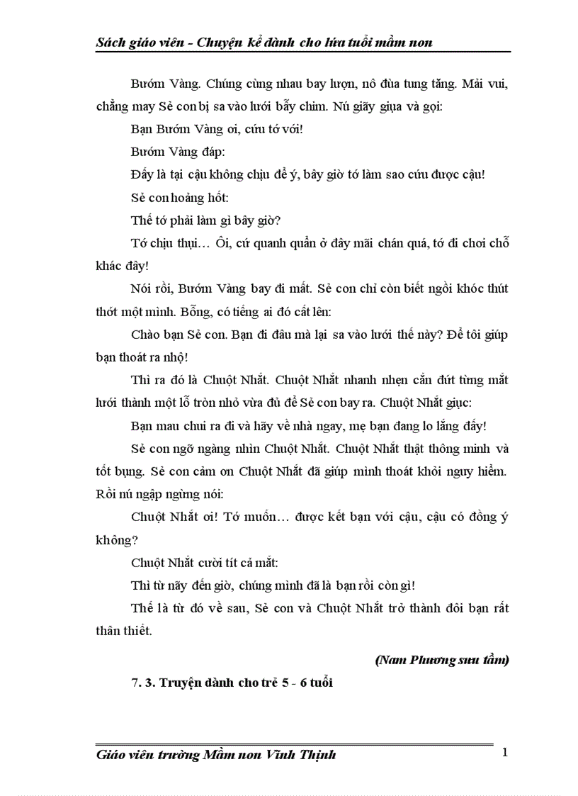 image for page Sách Chuyện kể dành cho lứa tuổi mầm non