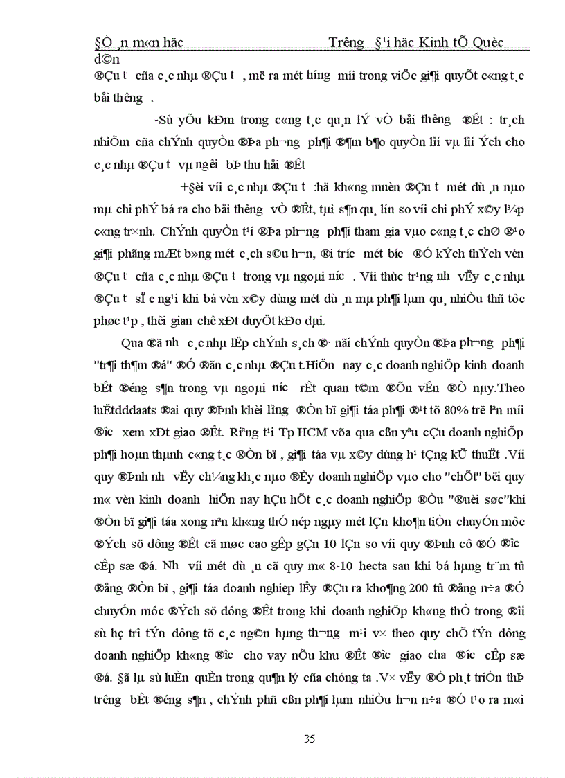 image for page Thực trạng về giá bồi thường đất và những phương hướng chính để hoàn thiện giá bồi thường đất trong giải phóng mặt bằng