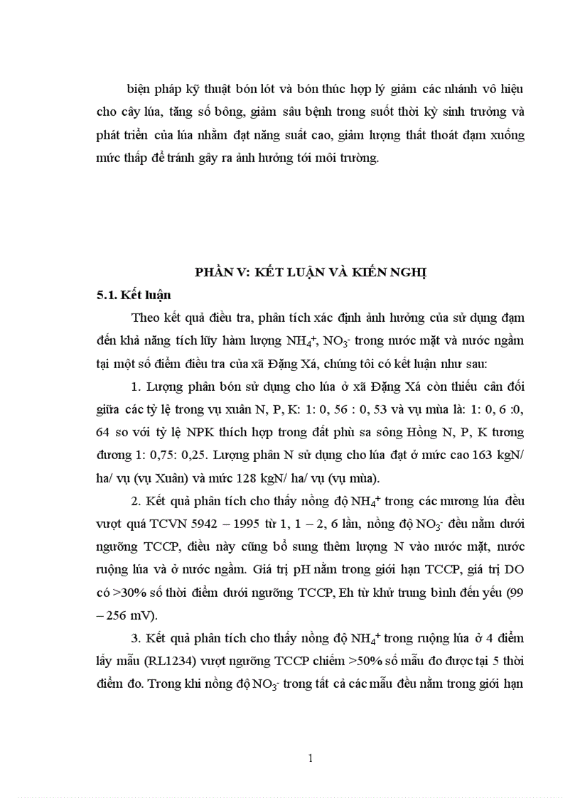 image for page Ảnh hưởng của việc sử dụng phân đạm đến khả năng tích lũy hàm lượng NO3 NH4 trong nước mặt và nước ngầm tại xã Đặng Xá huyện Gia Lâm thành phố Hà Nội
