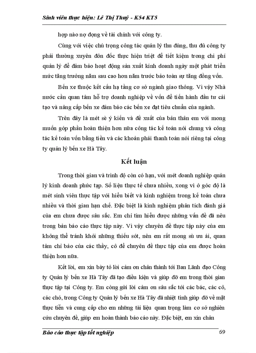 image for page Kế toán nghiệp vụ vốn bằng tiền và các khoản phải thanh toán ại công ty Quản lí bến xe Hà Tây