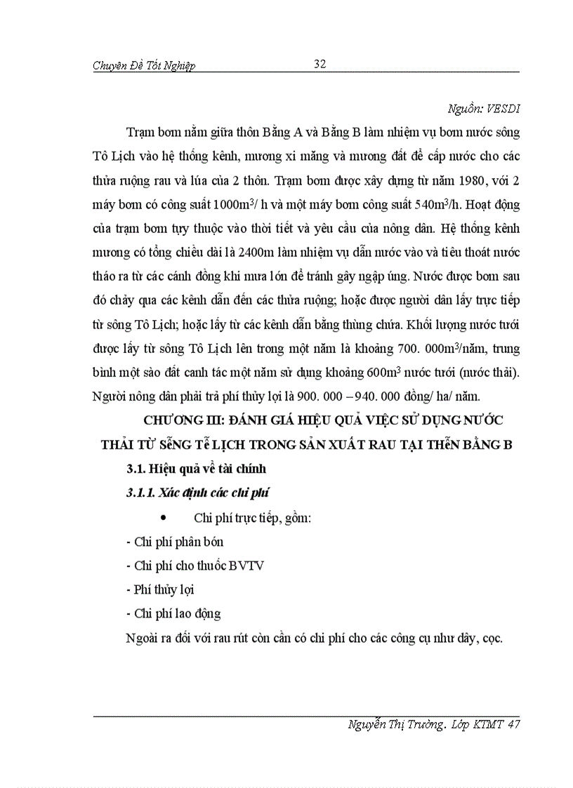 image for page Đánh giá hiệu quả của việc dử sụng nước thải trong sản xuất rau tại thôn Bằng B Hoàng Liệt Hoàng Mai 1