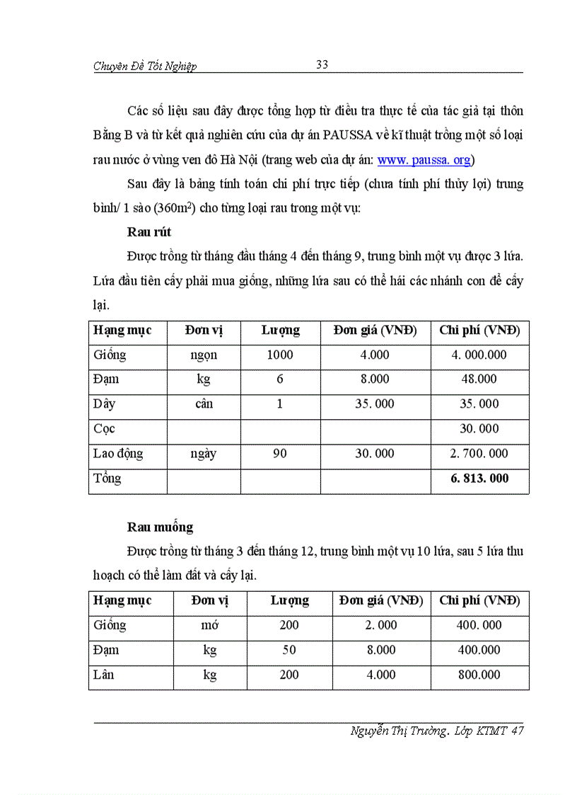 image for page Đánh giá hiệu quả của việc dử sụng nước thải trong sản xuất rau tại thôn Bằng B Hoàng Liệt Hoàng Mai 1